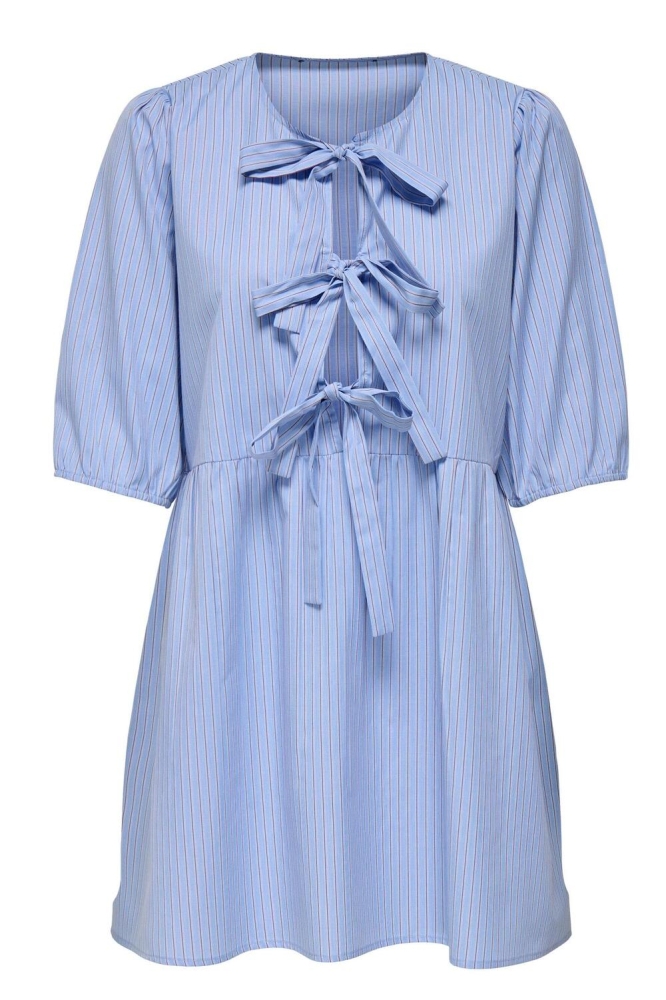 ONLCLARA TESSA LIFE SS BOW DRESS WV 15357796 Serenity/stripes